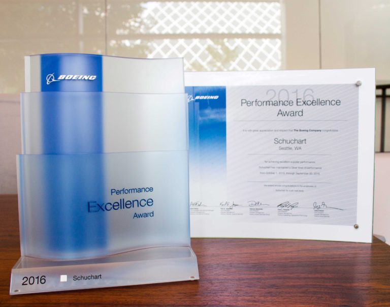 Schuchart Receives Boeing Performance Excellence Award