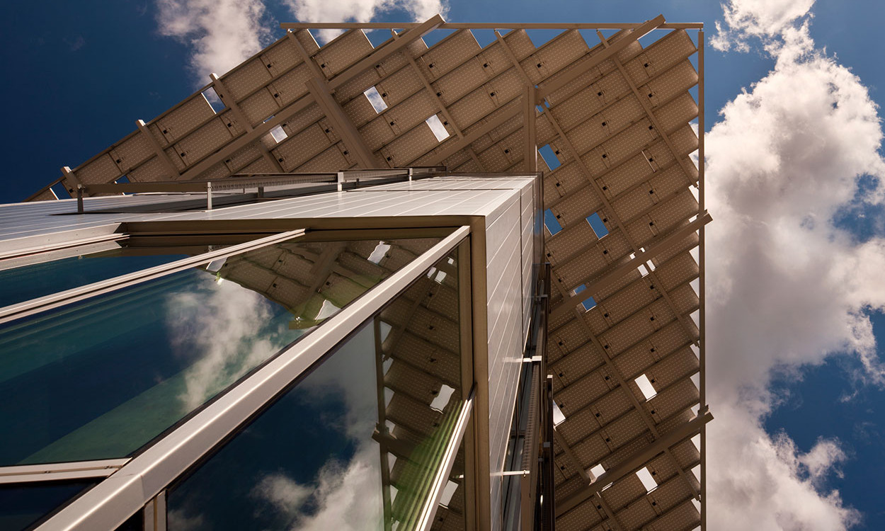 Bullitt Center, Looking up at exterior