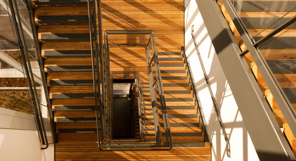 Interior stairwell of Bullitt Center
