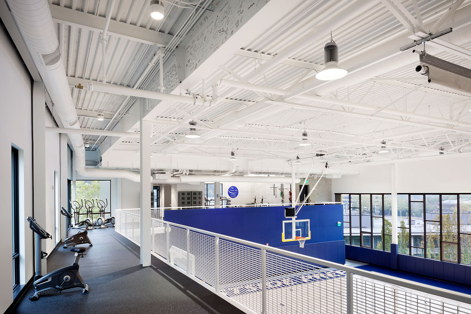 Gymnasium and basketball court interior