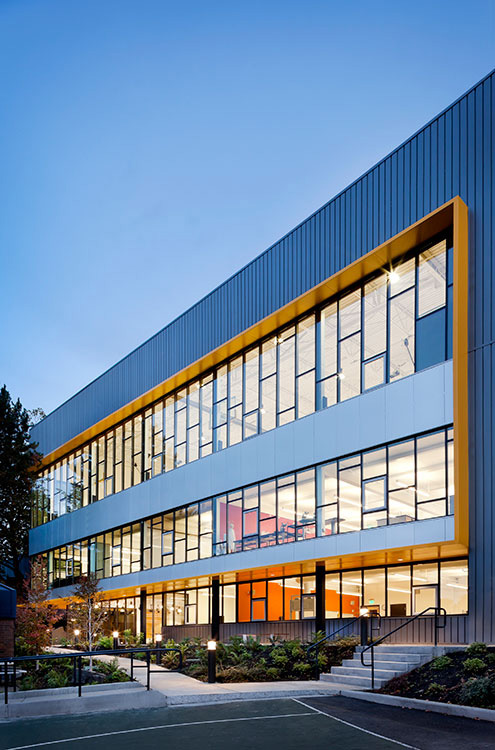 Exterior building view at night