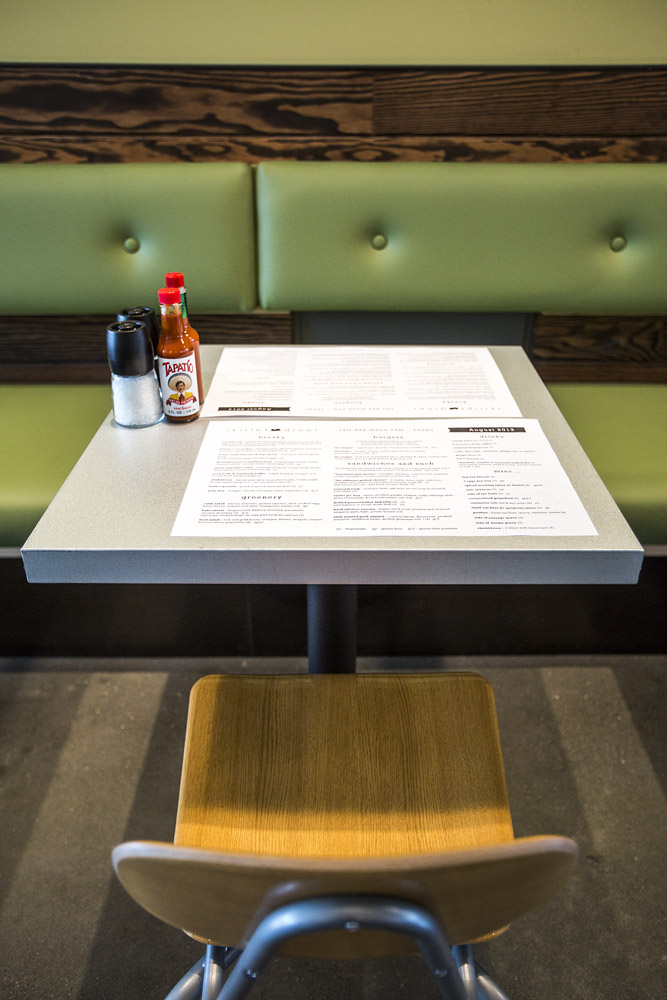 Skillet Diner table with menu