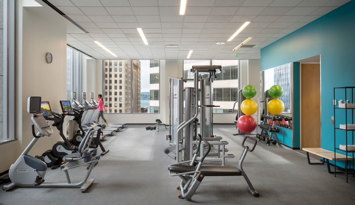 Hines PMO Seattle office workout space
